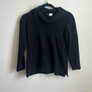 Jones Black Loose Turtleneck Sweater